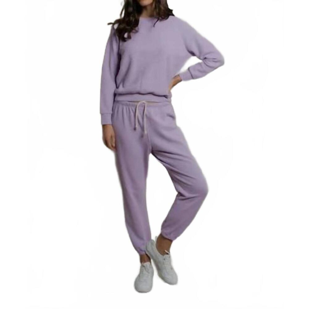 NEW PERFECTWHITETEE ziggy reverse fleece crewneck sweatshirt in ultraviolet - Picture 6 of 8